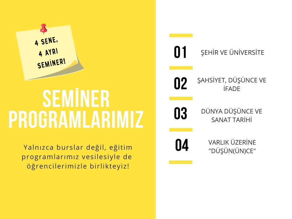 DÖRT YILLIK SEMİNER PROGRAMIMIZ